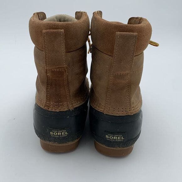 Sorel Cheyanne brown leather waterproof insulated duck boots Womans size 7 - Picture 8 of 11
